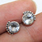 925 SOLID STERLING SILVER NATURAL CRYSTAL QUARTZ GEMSTONE STUD EARRING
