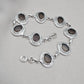 925 Sterling Silver Smoky Quartz Bracelet Natural Brown Oval Gemstone Handmade Jewelry