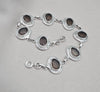 925 Sterling Silver Smoky Quartz Bracelet Natural Brown Oval Gemstone Handmade Jewelry