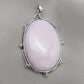 Natural Pink Opal 925 Sterling Silver Pendant: Handmade Oval Gemstone Necklace