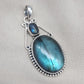 Labradorite Pendant: 925 Sterling Silver Blue Flash Boho Necklace