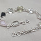 925 Sterling Silver Multi Gemstone Bracelet, Colorful Boho Link Jewelry Gift Her