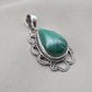 Teardrop Malachite Pendant: 925 Sterling Silver Healing Crystal Necklace