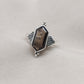 Smoky Quartz Sterling Silver Ring: Hexagon Gemstone, Boho Jewelry