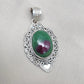 Ruby Zoisite 925 Sterling Silver Pendant: Handmade Chakra Healing Necklace