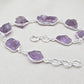 Raw Amethyst 925 Sterling Silver Link Bracelet – Boho Gemstone Jewelry