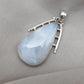 Rainbow Moonstone Pendant | 925 Sterling Silver Teardrop Necklace | June Birthstone | Intuition & Healing Crystal Jewelry