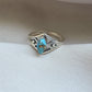Blue Copper Turquoise Marquise Ring 925 Sterling Silver Statement Ring December Birthstone Gift