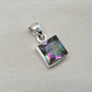 Mystic Topaz Pendant: 925 Sterling Silver Jewelry Handmade Square Gemstone Necklace Gift for Her