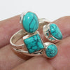 925 SOLID STERLING SILVER NATURAL TURQUOISE GEMSTONES HANDMADE RING, ALL SIZES AVAILABLE
