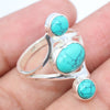 925 SOLID STERLING SILVER NATURAL TURQUOISE GEMSTONES HANDMADE RING, ALL SIZES AVAILABLE