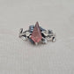 925 Sterling Silver Strawberry Quartz Ring Marquise Gemstone Leaf Ring Pink Quartz Boho Dainty Jewelry Gift for Her