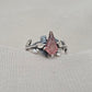 925 Sterling Silver Strawberry Quartz Ring Marquise Gemstone Leaf Ring Pink Quartz Boho Dainty Jewelry Gift for Her