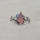 925 Sterling Silver Strawberry Quartz Ring Marquise Gemstone Leaf Ring Pink Quartz Boho Dainty Jewelry Gift for Her