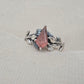 925 Sterling Silver Strawberry Quartz Ring Marquise Gemstone Leaf Ring Pink Quartz Boho Dainty Jewelry Gift for Her