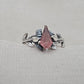 925 Sterling Silver Strawberry Quartz Ring Marquise Gemstone Leaf Ring Pink Quartz Boho Dainty Jewelry Gift for Her