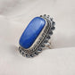 Natural Lapis Lazuli 925 Sterling Silver Ring: Boho September Birthstone Handmade