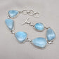 925 Sterling Silver Larimar Bracelet Blue Ocean Gemstone Statement Bracelet Gift for Her