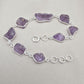 Raw Amethyst 925 Sterling Silver Link Bracelet – Boho Gemstone Jewelry
