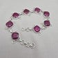 Ruby Bracelet 925 Sterling Silver Red Gemstone Jewelry