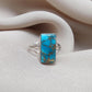 Blue Copper Turquoise 925 Sterling Silver Ring: Boho Gemstone Jewelry