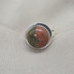 Unakite Jasper 925 Sterling Silver Ring Natural Gemstone Ring Boho Healing Crystal Jewelry