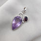 Amethyst Garnet Pendant: Teardrop Sterling Silver Gemstone Jewelry
