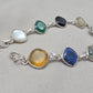 Multi Gemstone Bracelet 925 Sterling Silver Colorful Statement Bracelet