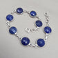 Natural Lapis Lazuli Bracelet 925 Sterling Silver December Birthstone
