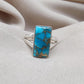 Blue Copper Turquoise 925 Sterling Silver Ring: Boho Gemstone Jewelry