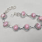 Rhodochrosite Bracelet 925 Silver Pink Gemstone Jewelry Gift for Her