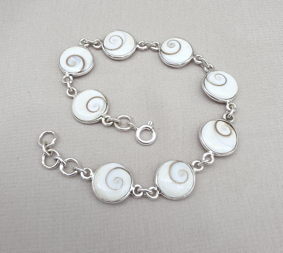 Shiva Eye Bracelet 925 Silver Shell Bracelet Spiritual Protection Jewelry Gift for Her