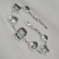 925 Sterling Silver Green Amethyst Bracelet Multi Shape Gemstone Elegant Statement Bracelet for Women
