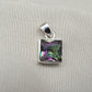 Mystic Topaz Pendant: 925 Sterling Silver Jewelry Handmade Square Gemstone Necklace Gift for Her