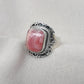 Handmade Rhodochrosite Sterling Silver Ring: Boho October Birthstone