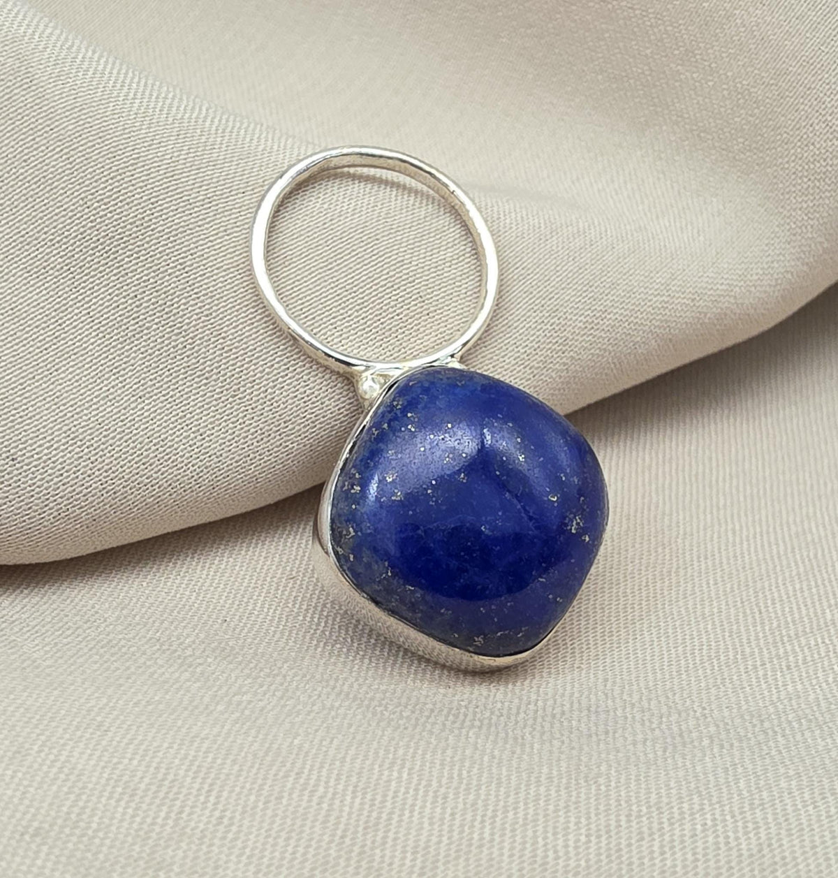 Lapis Lazuli Pendant: 925 Sterling Silver Cushion Cut Boho Jewelry