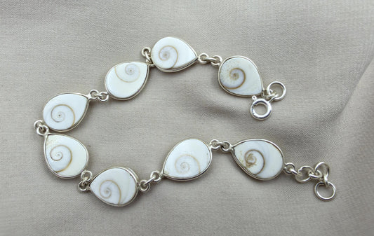 Shiva Eye 925 Silver Bracelet Spiritual Protection Handmade Jewelry Gift for Her
