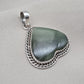 Seraphinite Pendant: 925 Sterling Silver, Healing Crystal Jewelry Heart shape Unique Pendant