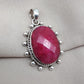 Handmade Ruby Pendant Necklace: Oval Faceted 925 Sterling Silver, July Birthstone