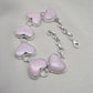 Pink Opal Heart Bracelet, 925 Sterling Silver, Handmade