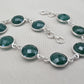 Green Onyx Bracelet 925 Sterling Silver Faceted Round Stone Link Bracelet Handmade Jewelry