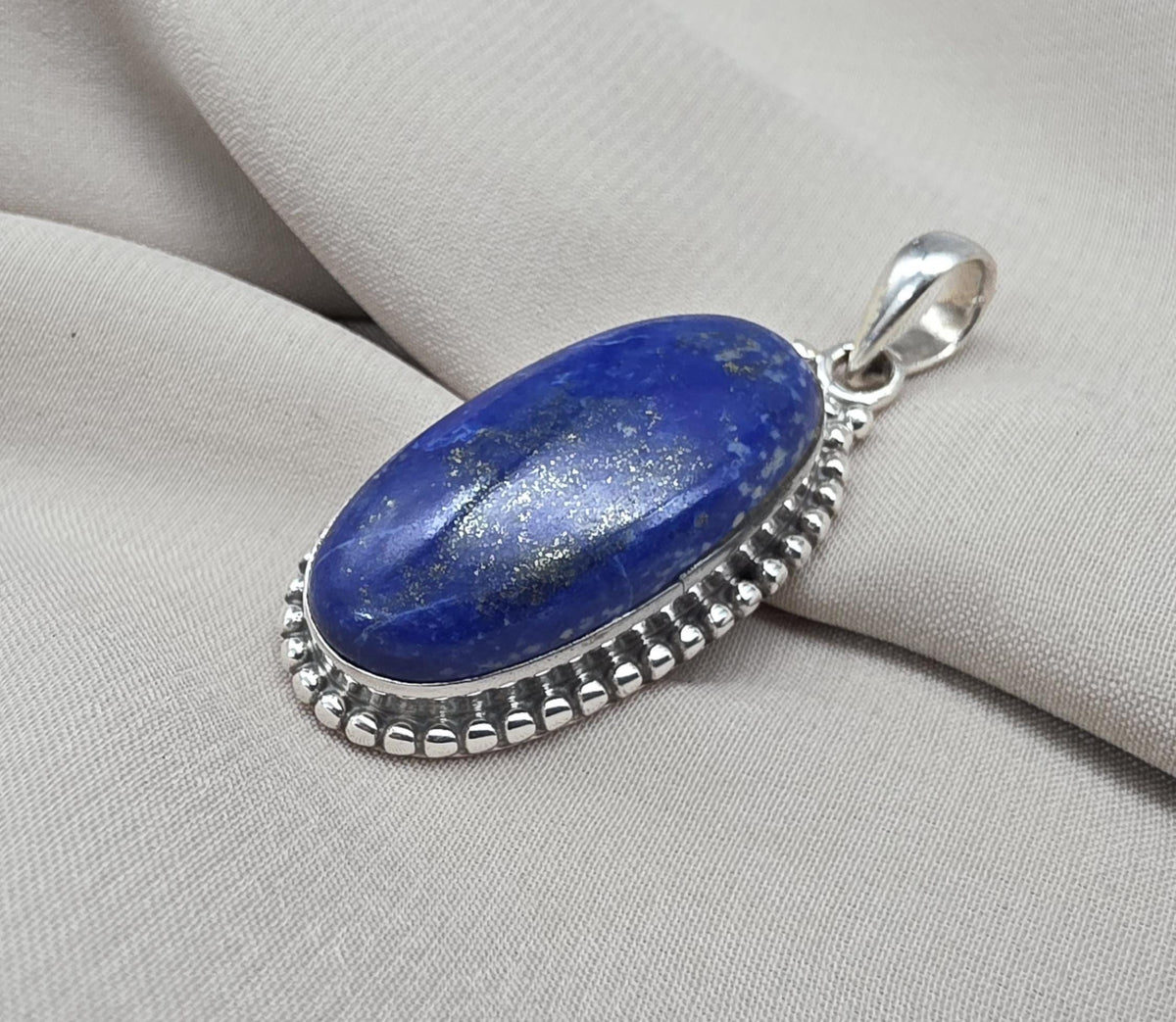 Lapis Lazuli Pendant 925 Sterling Silver September Birthstone Necklace Boho Jewelry Handmade Pendant