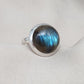 Blue Flash Labradorite Ring: 925 Sterling Silver Boho Jewelry
