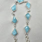 925 Sterling Silver Amazonite Bracelet Geometric Link Bracelet Blue Gemstone Jewelry