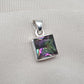 Mystic Topaz Pendant: 925 Sterling Silver Jewelry Handmade Square Gemstone Necklace Gift for Her