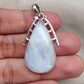 Rainbow Moonstone Pendant | 925 Sterling Silver Teardrop Necklace | June Birthstone | Intuition & Healing Crystal Jewelry