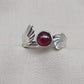 Red Garnet 925 Sterling Silver Ring – Adjustable Leaf Design, Natural Gemstone January Birthstone Jewelry