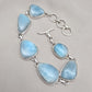 925 Sterling Silver Larimar Bracelet Blue Ocean Gemstone Statement Bracelet Gift for Her