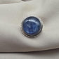Handmade Teardrop Kyanite Sterling Silver Ring: Boho Filigree