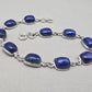 Lapis Lazuli Bracelet 925 Silver Blue Gemstone Jewelry Gift for Her Handmade Statement Bracelet